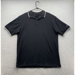 Nike Golf Polo Shirt Mens XL X-Large Black White‎ Mesh Sports Athletic Dad